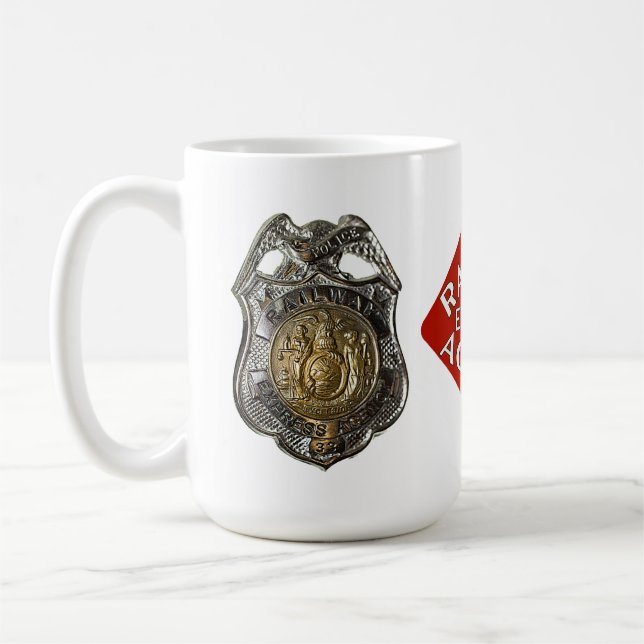 Railway Express Police Badge Coffee Mug (Left)