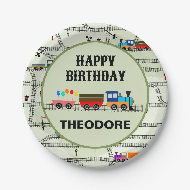 Railway Kids Trains & Tracks  Paper Plates (Front)