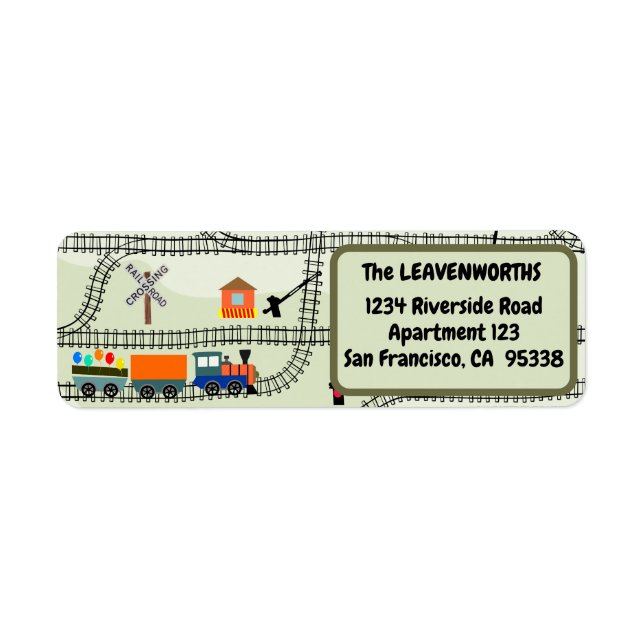 Railway Kids Trains & Tracks Return Address Labels (Front)