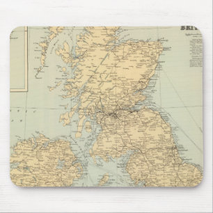 Railway map, British Isles Mouse Pad