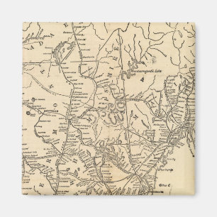 Railway map New England States Magnet