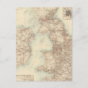 Railway Map of the British Isles Postcard