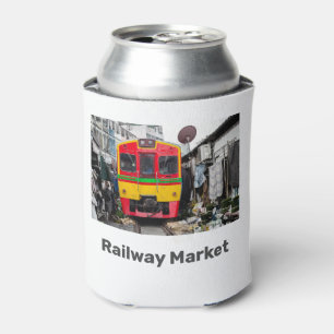 Railway Market Mae Klong Vintage Thailand Retro Can Cooler