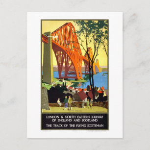 Railway of England and Scotland Vintage Poster Postcard