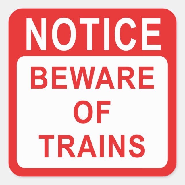 Railway Sign Square Sticker (Front)