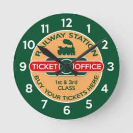 Railway Station Ticket Office Round Clock