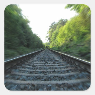 Railway Tracks Square Sticker