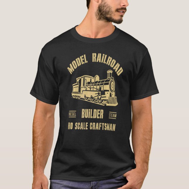 Railway Train Guide And Train Driver Model Railway T-Shirt (Front)