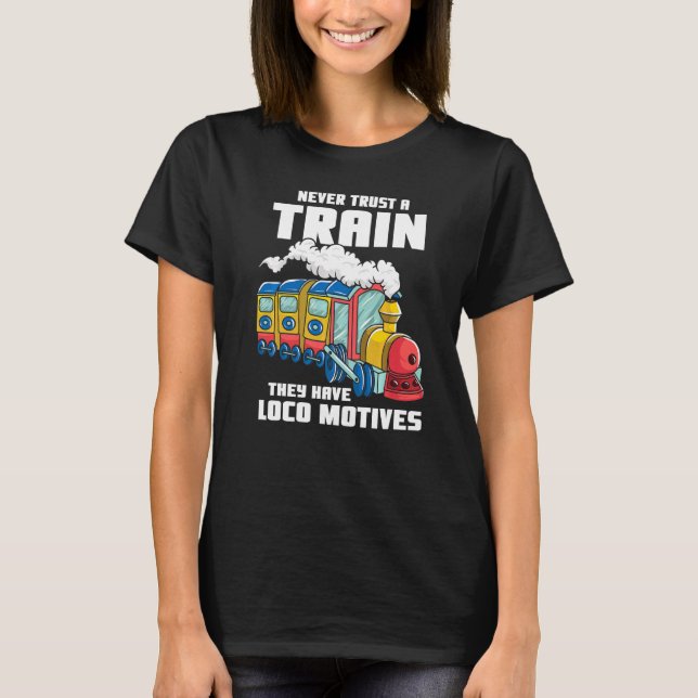 Railway Train Guide And Train Driver Model Railway T-Shirt (Front)