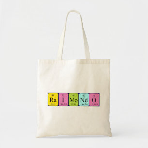 Raimondo periodic table name tote bag