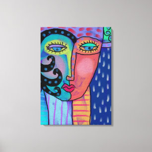 Rain Abstract Digital Painting of a Woman Canvas Print