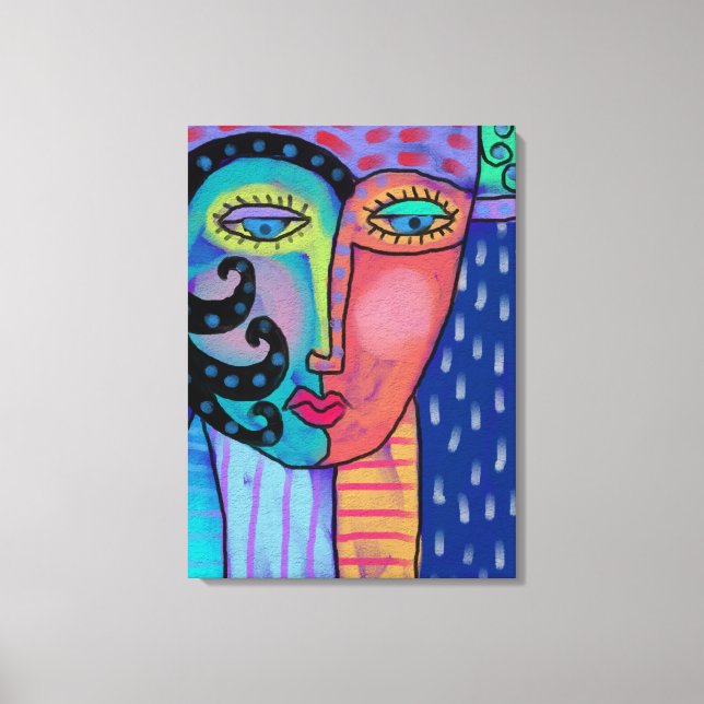 Rain Abstract Digital Painting of a Woman Canvas Print (Front)