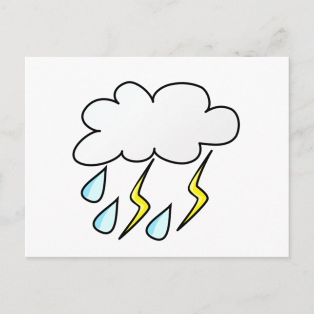 Rain and Lightning in Thunderstorm Postcard (Front)
