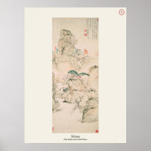 Rain and Twisted Pines - Shitao, Qing Dynasty Poster