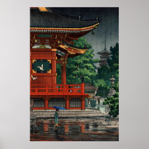 Rain at Asakusa Kannon Temple 1933 Poster