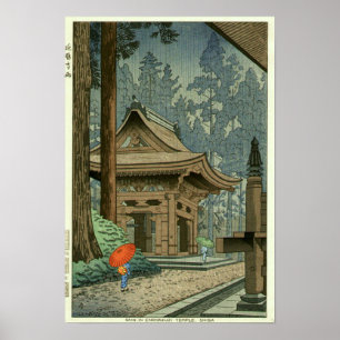 Rain at Enryakuji Temple Shin Hanga Print
