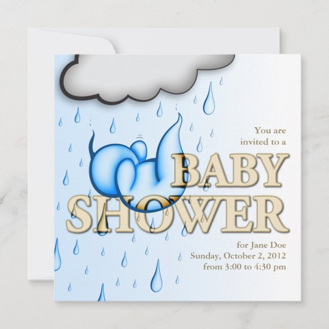 Rain Babies Shower Invite - Square Card (Front)