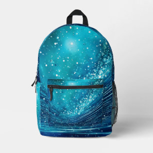 Rain blue printed backpack