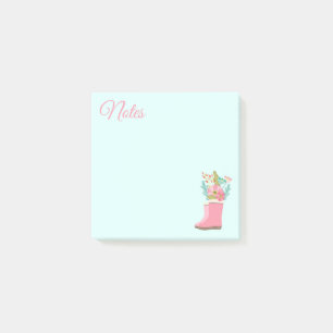 Rain Boots and Flowers Post-It Notes