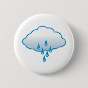 Rain Cloud 6 Cm Round Badge
