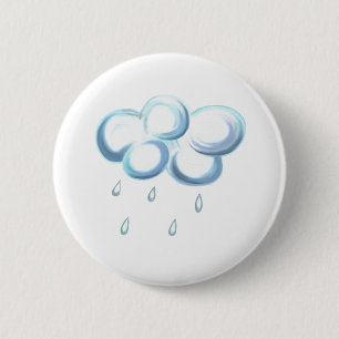 Rain Cloud 6 Cm Round Badge
