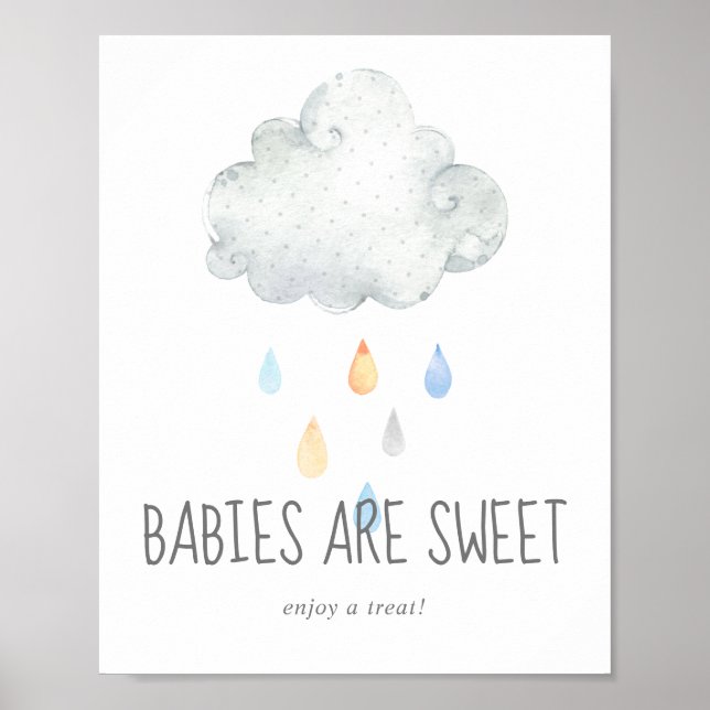 Rain Cloud Boy Babies are Sweet Enjoy a Treat Sign (Front)