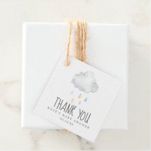Rain Cloud Boy Baby Shower Thank You Favour Tags