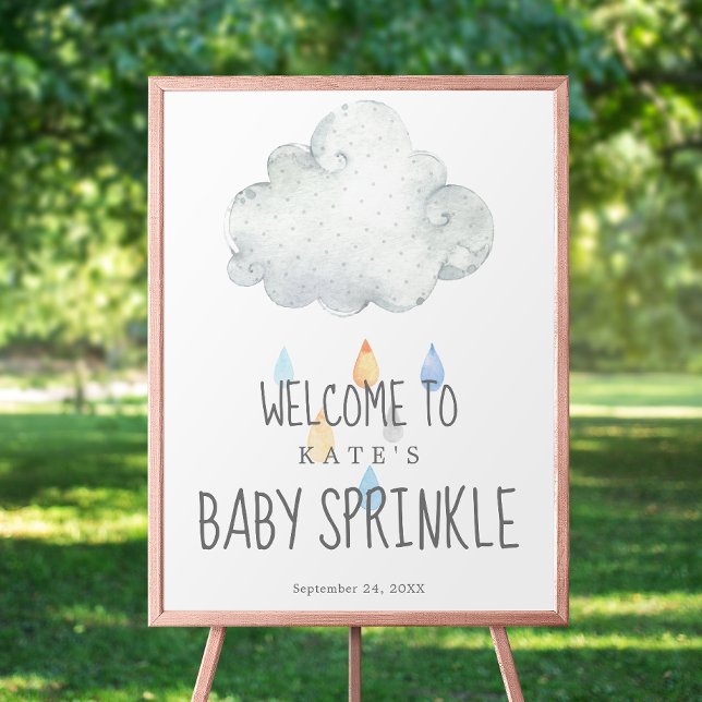 Rain Cloud Boy Baby Sprinkle Welcome Poster (Creator Uploaded)