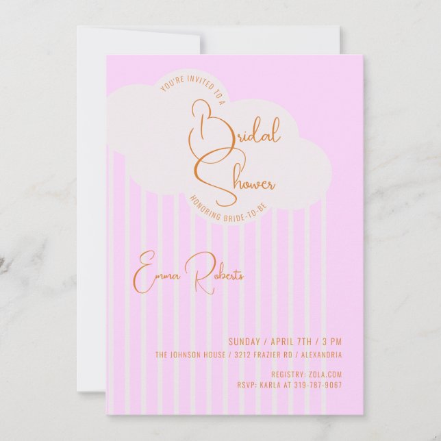 Rain Cloud Bridal Shower Invitation (Front)