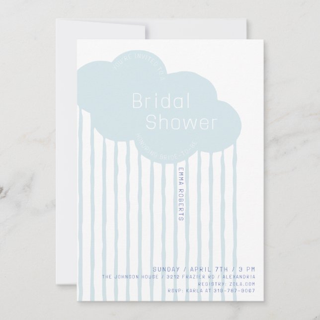 Rain Cloud Bridal Shower Invitation (Front)