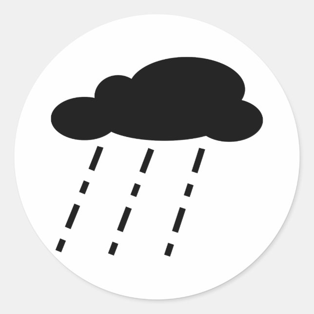 Rain Cloud Classic Round Sticker (Front)
