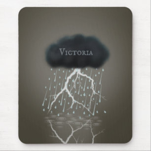 Rain Cloud & Lightning Surreal Fantasy Custom Mouse Pad