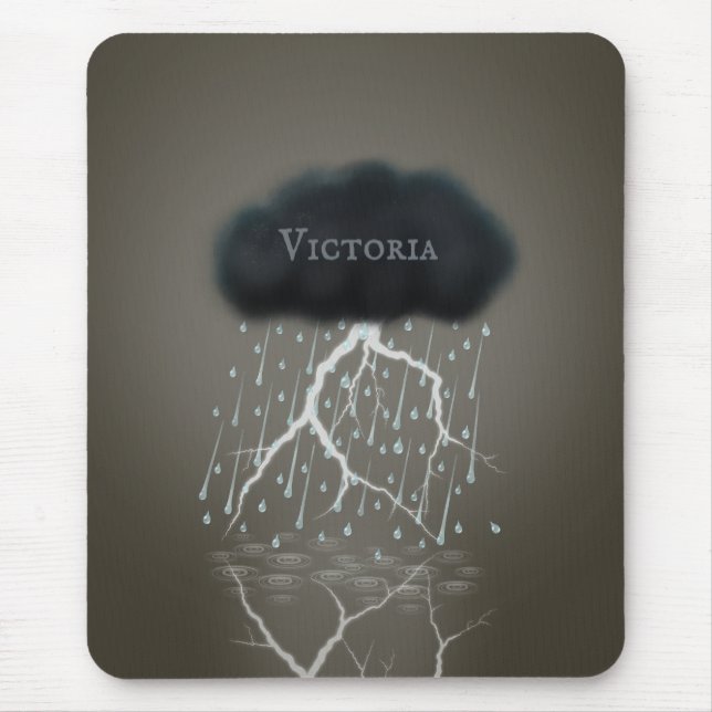 Rain Cloud & Lightning Surreal Fantasy Custom Mouse Pad (Front)