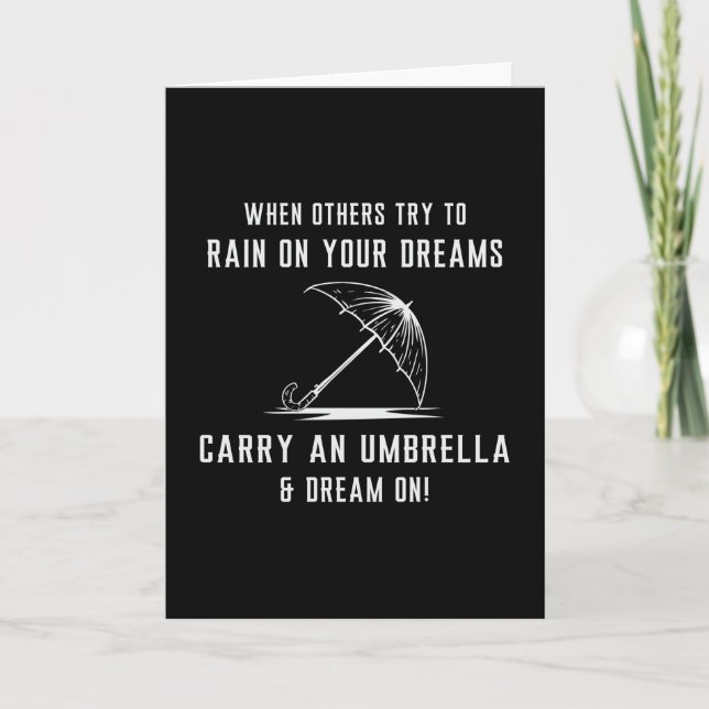 Rain Cloud Raindrop Umbrella Weather Rainy Gift Card (Front)