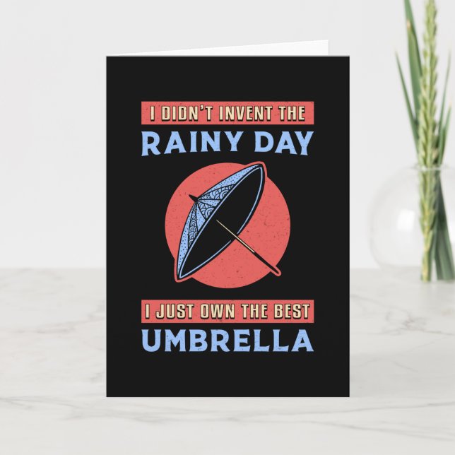 Rain Cloud Umbrella Raindrop Weather Rainy Gift Card (Front)