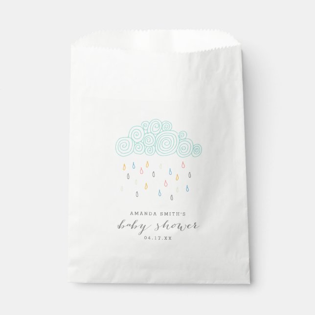 Rain Clouds Baby Shower Favour Bags (Front)