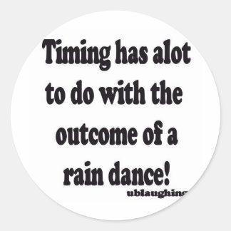 rain dance classic round sticker
