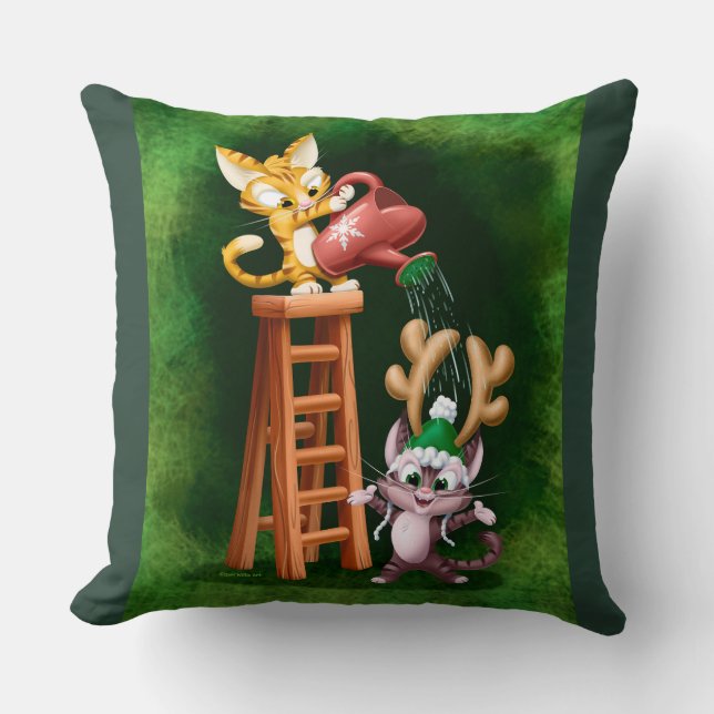 RAIN DEER CATS by Jeff Willis Art Cushion (Front)