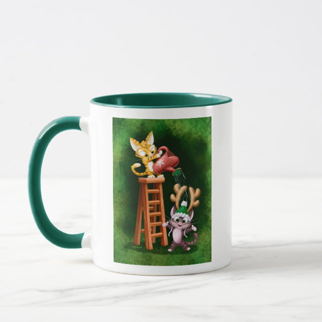 RAIN DEER CATS by Jeff Willis Art Mug (Left)