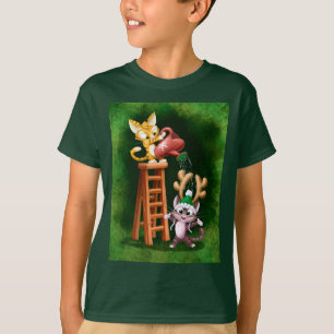 RAIN DEER CATS by Jeff Willis Art T-Shirt