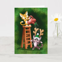 RAIN DEER CATS (matte) by Jeff Willis Art