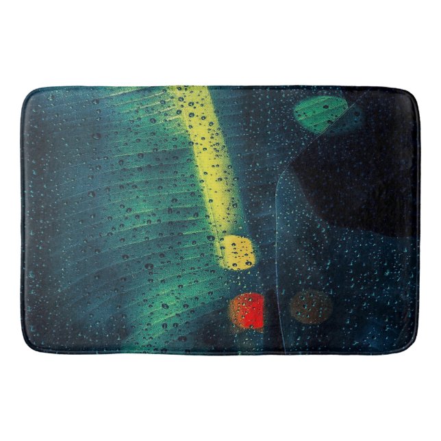 Rain Dotted Green Bath Mat (Front)