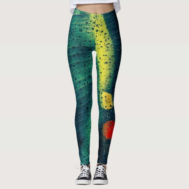 Rain Dotted Green Leggings (Front)
