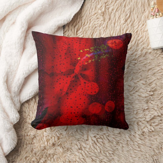 Rain Dotted Red Cushion (Blanket)