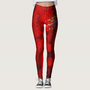 Rain Dotted Red Leggings