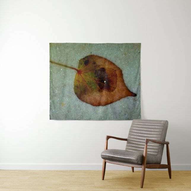 Rain drop on a Leaf  Tapestry (In Situ (Horizontal))