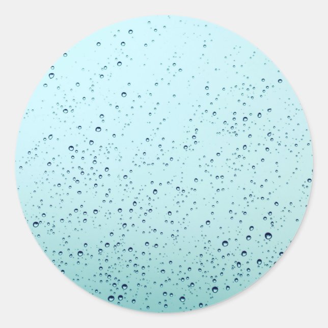 rain drop water classic round sticker (Front)