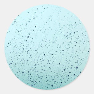 rain drop water classic round sticker