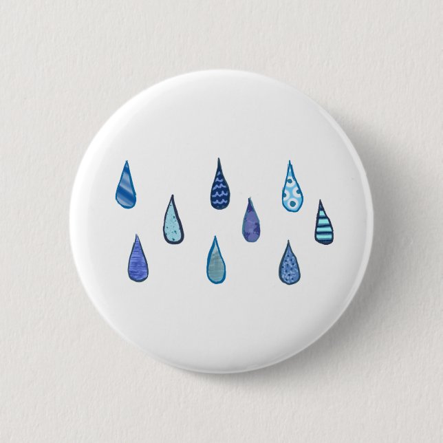 Rain Drops 6 Cm Round Badge (Front)