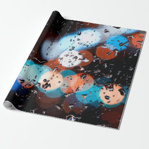 Rain drops on the window's glass wrapping paper